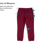 Crimson Adult Ankle Zip Access Pant Points of Measure