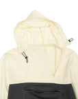 Closeup of Vanilla/Vintage Black Colorblock Adult Zip Access Hoodie
