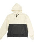 Flat image of Vanilla/Vintage Black Colorblock Adult Zip Access Hoodie