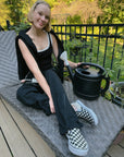 Cienna Ditri in Black Wide Zip Access Pants