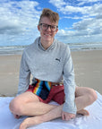 Dakota in the EOC stripe ostomy bag cover