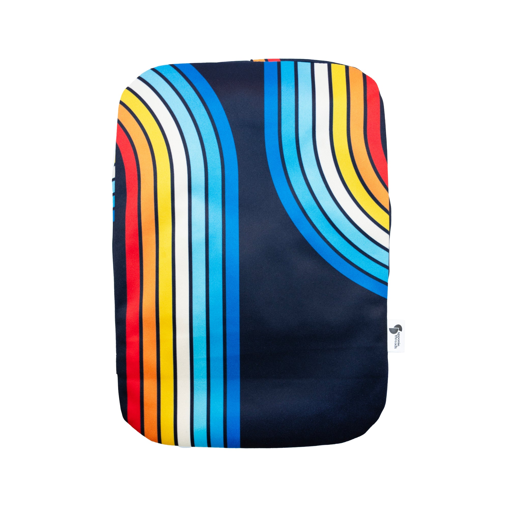 Back of Elastic Ostomy 70s Stripe Bag Cover