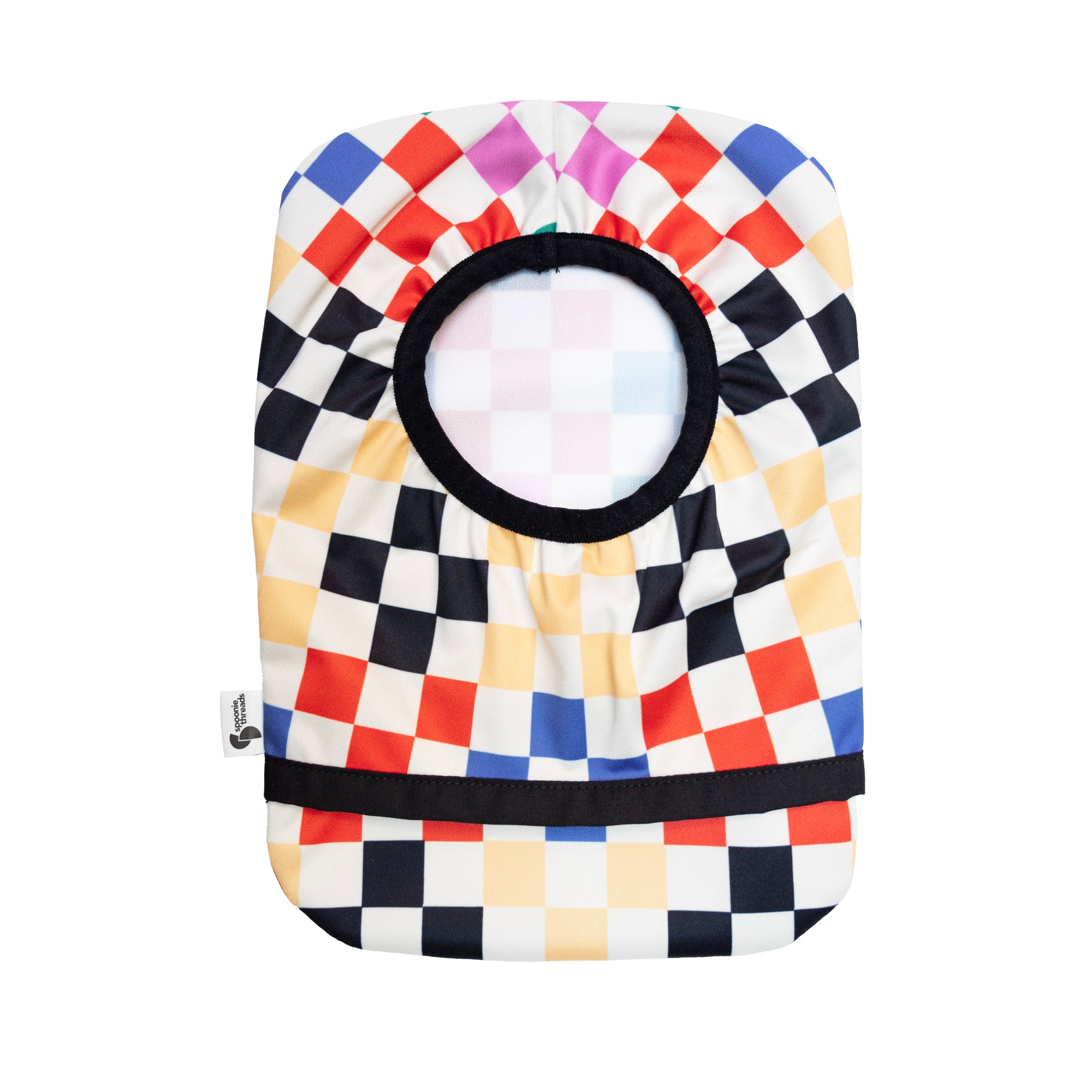 Flat of Checkerboard Elastic Ostomy Bag Cover without pouch