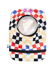 Flat of Checkerboard Elastic Ostomy Bag Cover with pouch