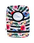 Flat of floral stripe elastic ostomy bag cover without pouch