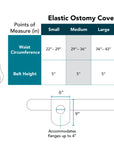 Elastic Ostomy Cover Support Belt | 6"x9" Large | Black | Waists 22" - 59"