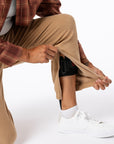 Khaki Felt Zip Access Pant