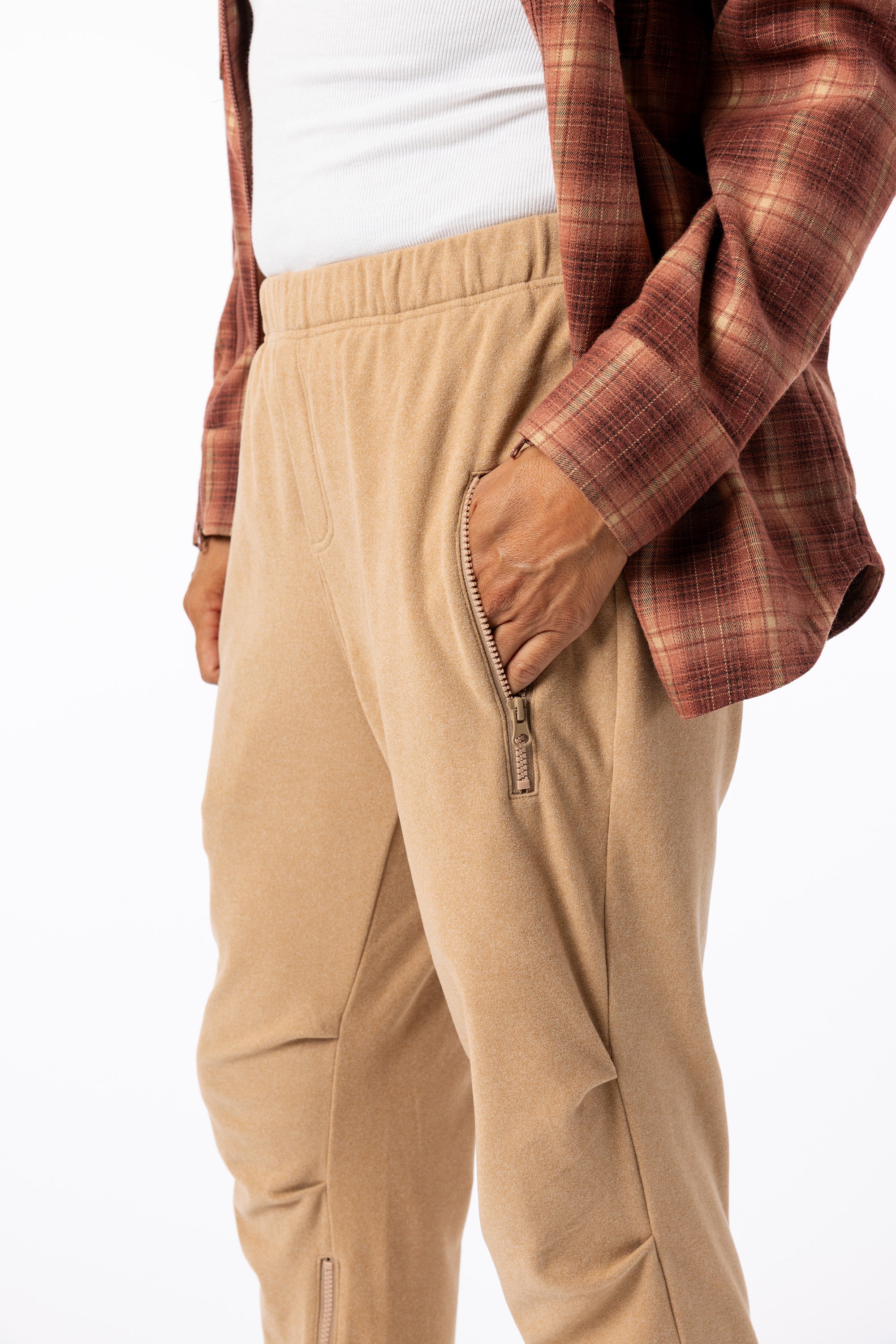 Khaki Felt Zip Access Pant