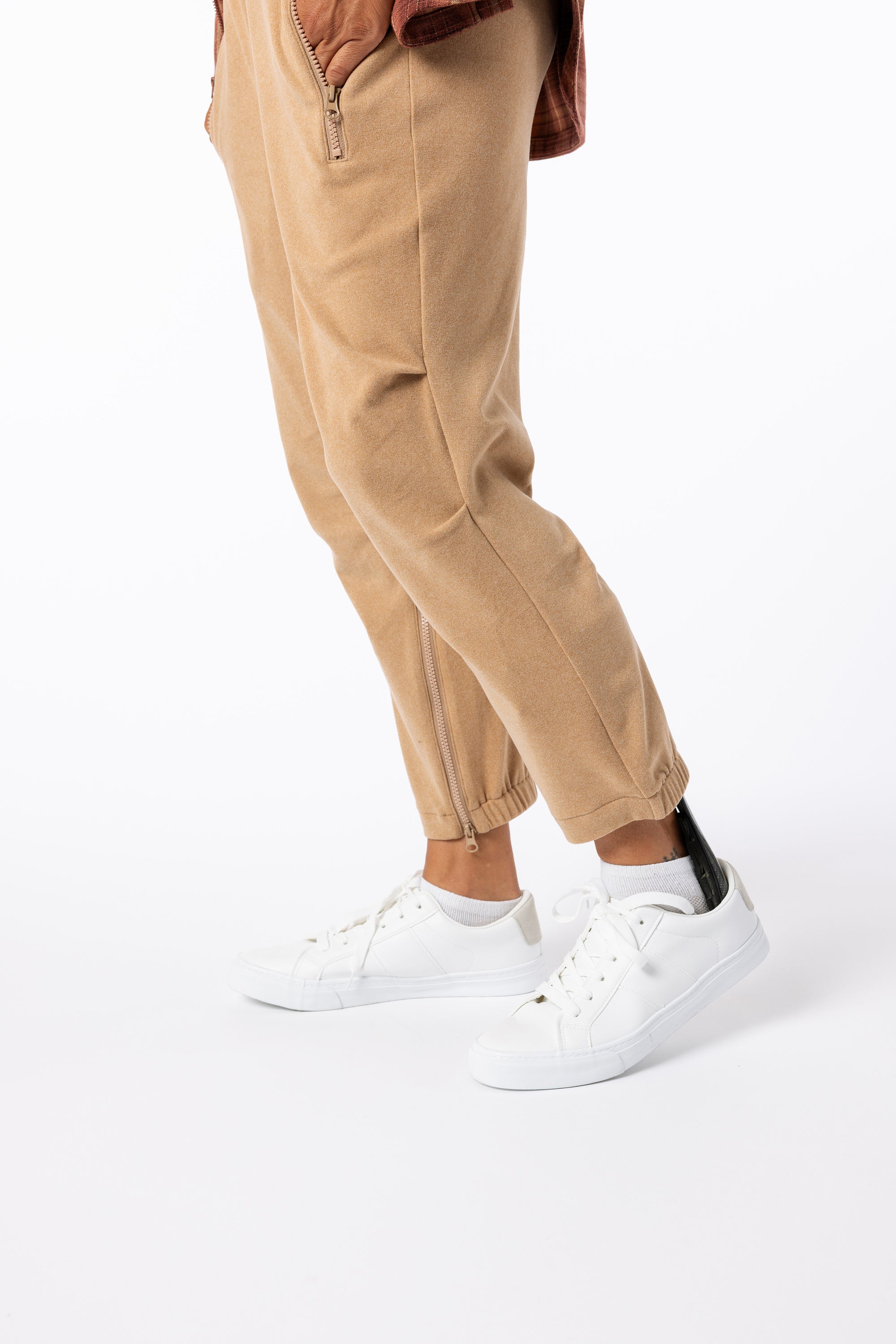 Khaki Felt Zip Access Pant