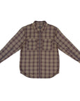 Flat image of Khaki Plaid Zip Front Shacket