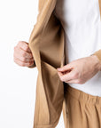 Mike showing front pocket storage
