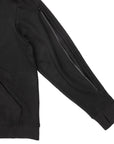 Closeup of open arm zipper