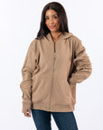 Khaki Adult Full Zip Arm Access Hoodie