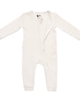 Chunky Rib Vintage White PJ with open zippers