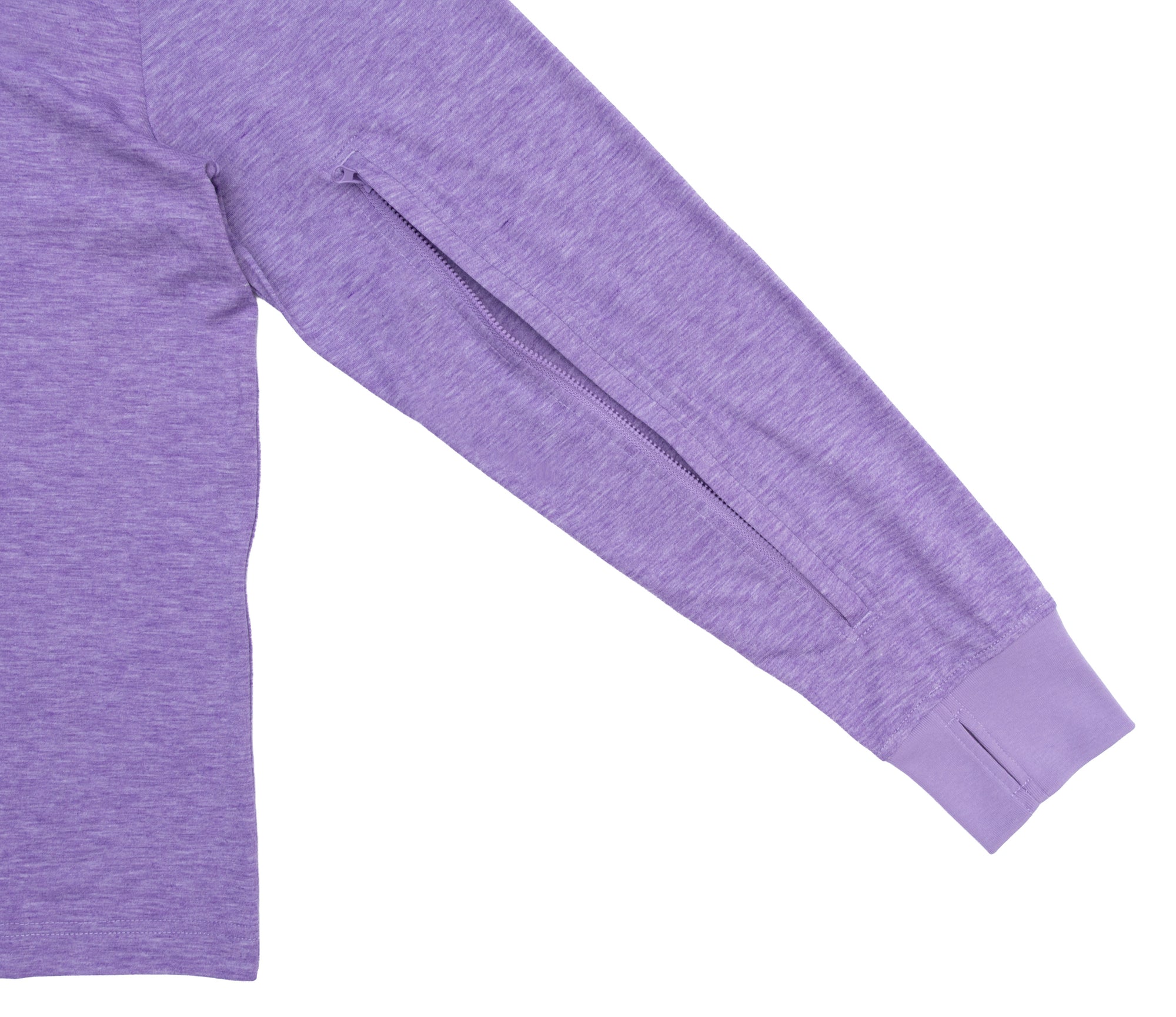 Closeup of sleeve zipper