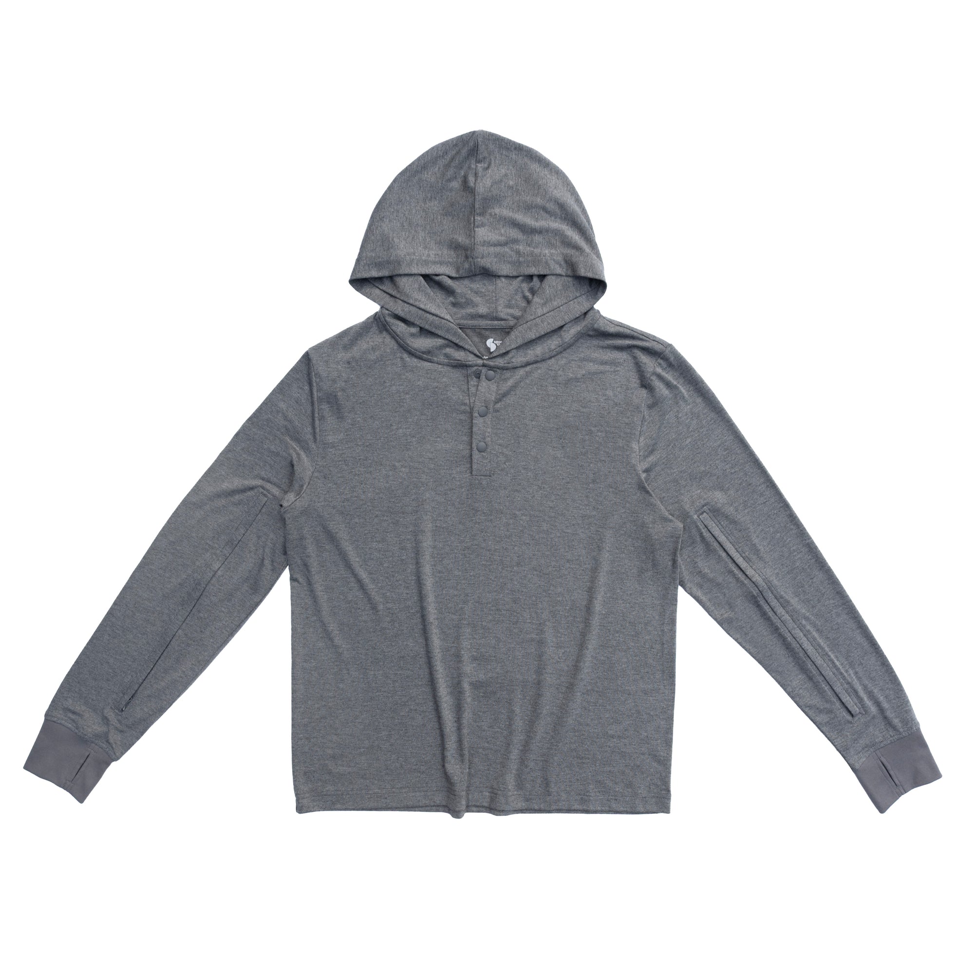 Flat of Salt & Pepper Adult sleeve access hooded tee