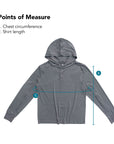 Points of measure describing chest circumference and shirt length