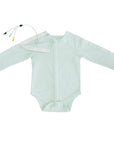 Mint longsleeve all access bodysuit with shoulder snap