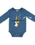 Flat of Pelican long sleeve tummy zip bodysuit with tube