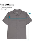 Points of measure describing chest circumference and shirt length