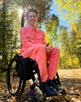Mason Branstrator wearing Sunset Felt Solid Shacket and Felt Zip Access Pant