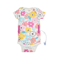 Beautiful Flowers G-Tube Short Sleeve Baby Onesie