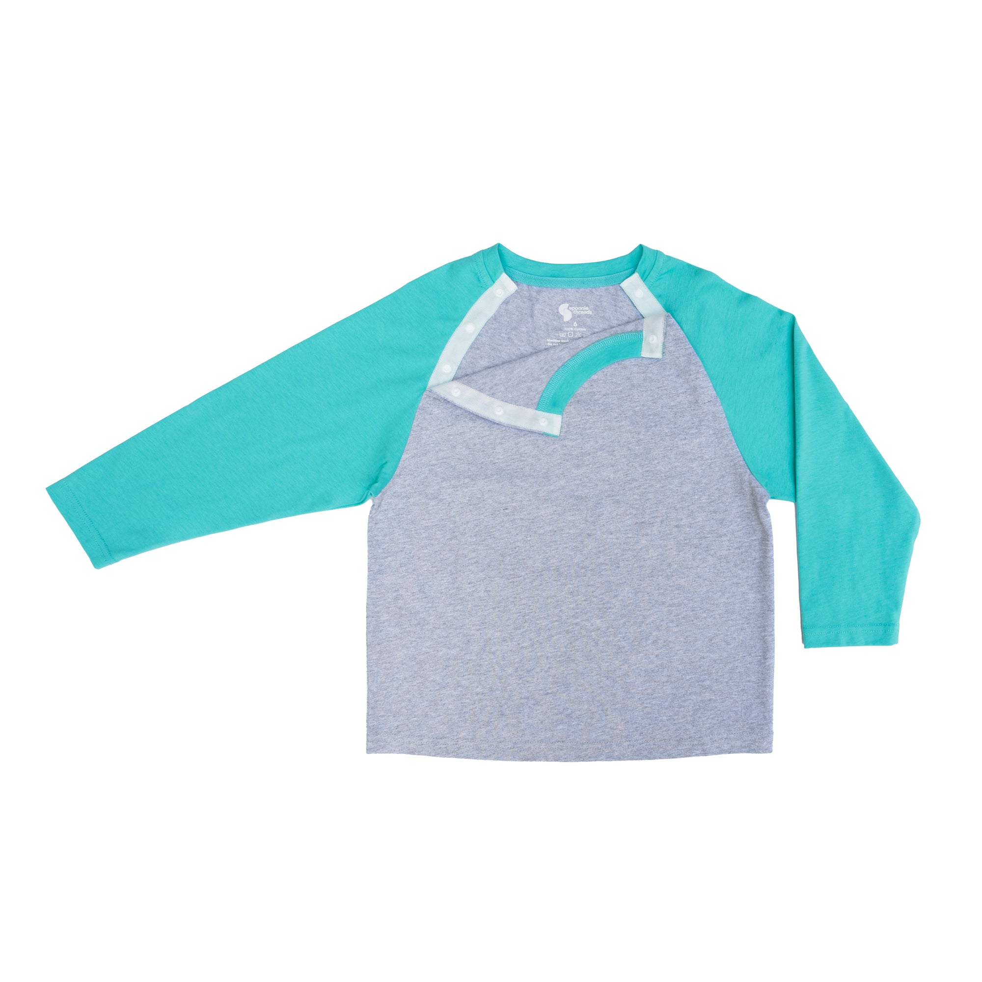 Open Teal Kids Raglan Access Tee