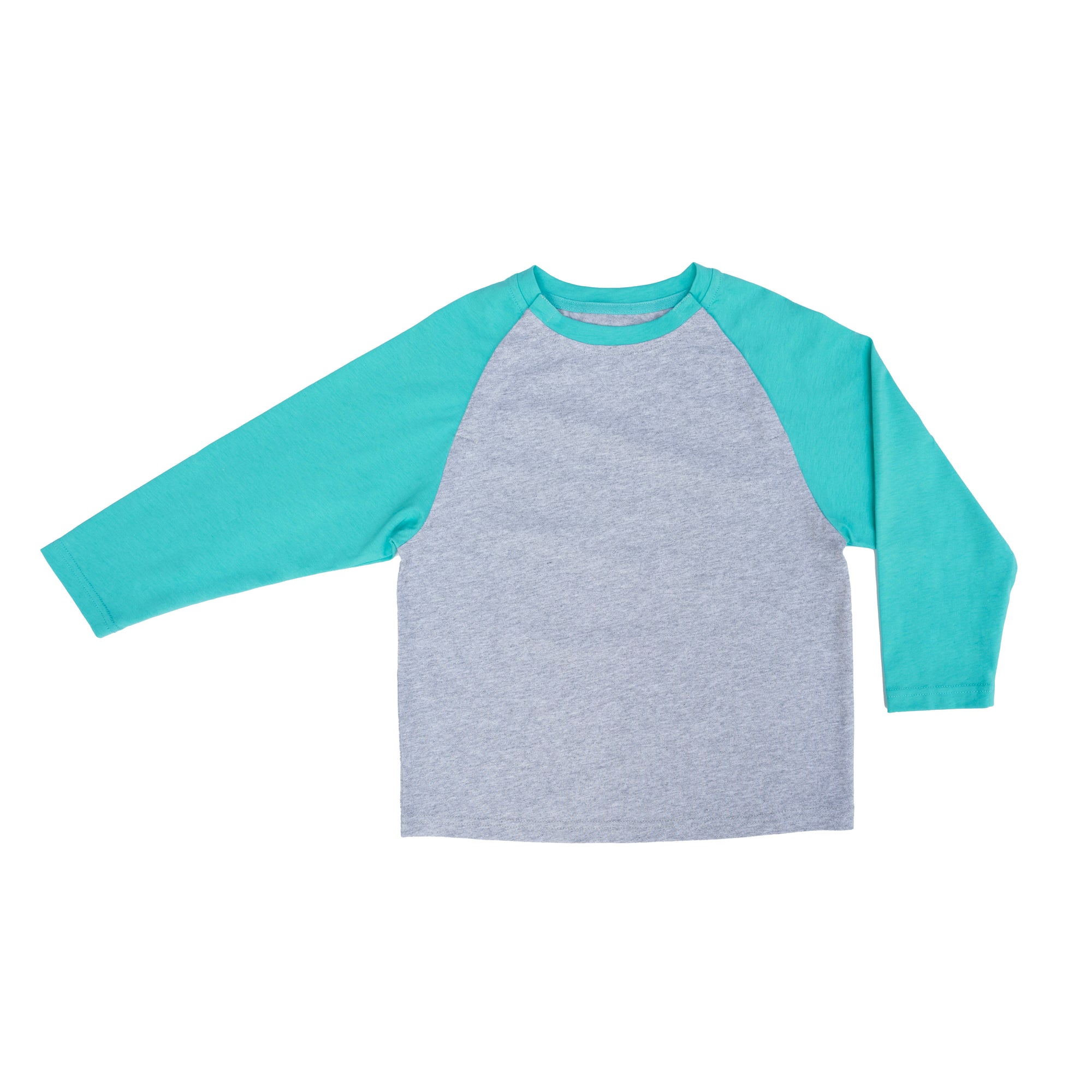 Flat of teal Kids Raglan Access Tee