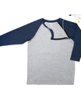 Adult Raglan Chemo Port Access Tee Shirt with medical device