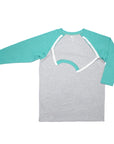 Open teal Adult Raglan Chemo Port Access Tee Shirt