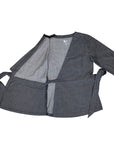 Adult Chest Access Chambray Wrap Top open