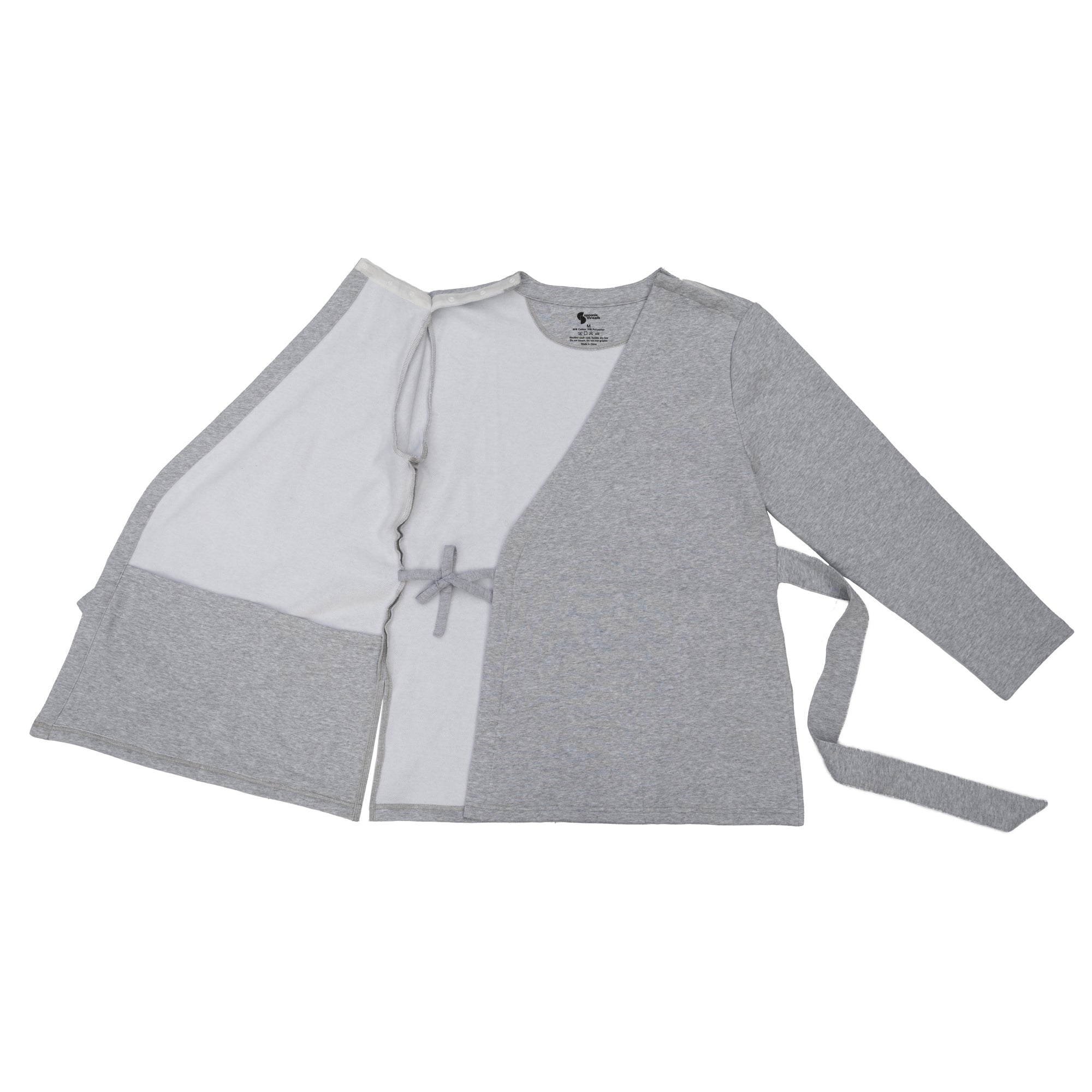 Adult Chest Access Fleece Wrap Top open