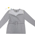 Adult Chest Access Fleece Wrap Top with medical device