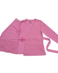 Pink Adult Chest Access Fleece Wrap Top Open