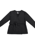 Flat of black Adult Chest Access Fleece Wrap Top