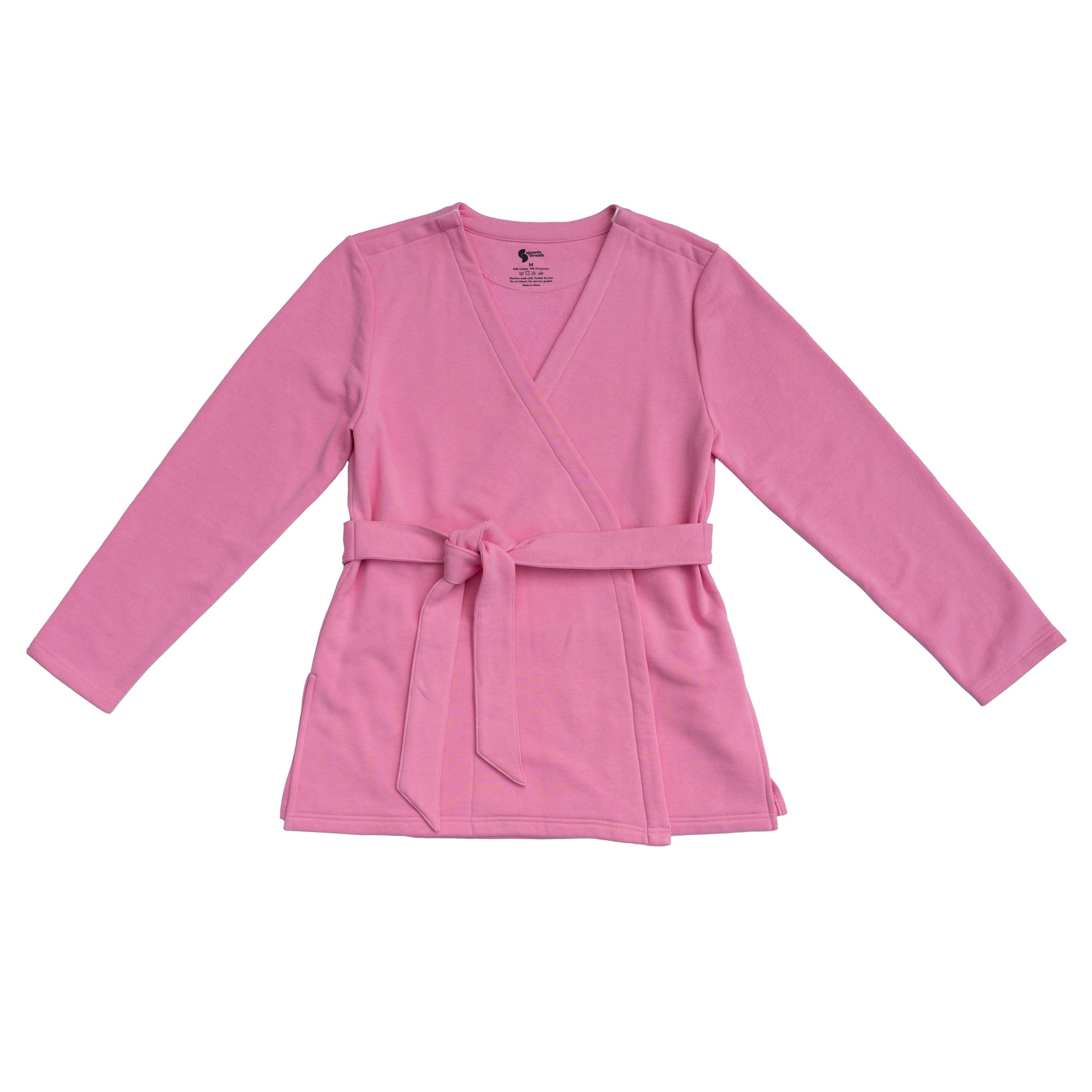 Flat of pink Adult Chest Access Fleece Wrap Top