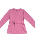 Flat of pink Adult Chest Access Fleece Wrap Top