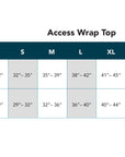 Adult Chest Access French Terry Wrap Top Size Chart