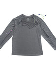 Gray Adult Raglan and Sleeve Zip Access Tee with chest and sleeve devices