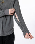 Raglan and Sleeve Zip Access Tee with sleeve open