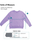 Points of measure describing chest circumference and shirt length