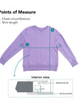 Lilac Adult Arm Zip Access Crew Sweatshirt