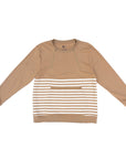 Flat of Khaki Stripe Zip Access Sweatshirt