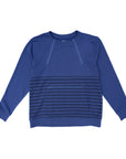 Flat of Navy Adult Stripe Zip Access Sweatshirt