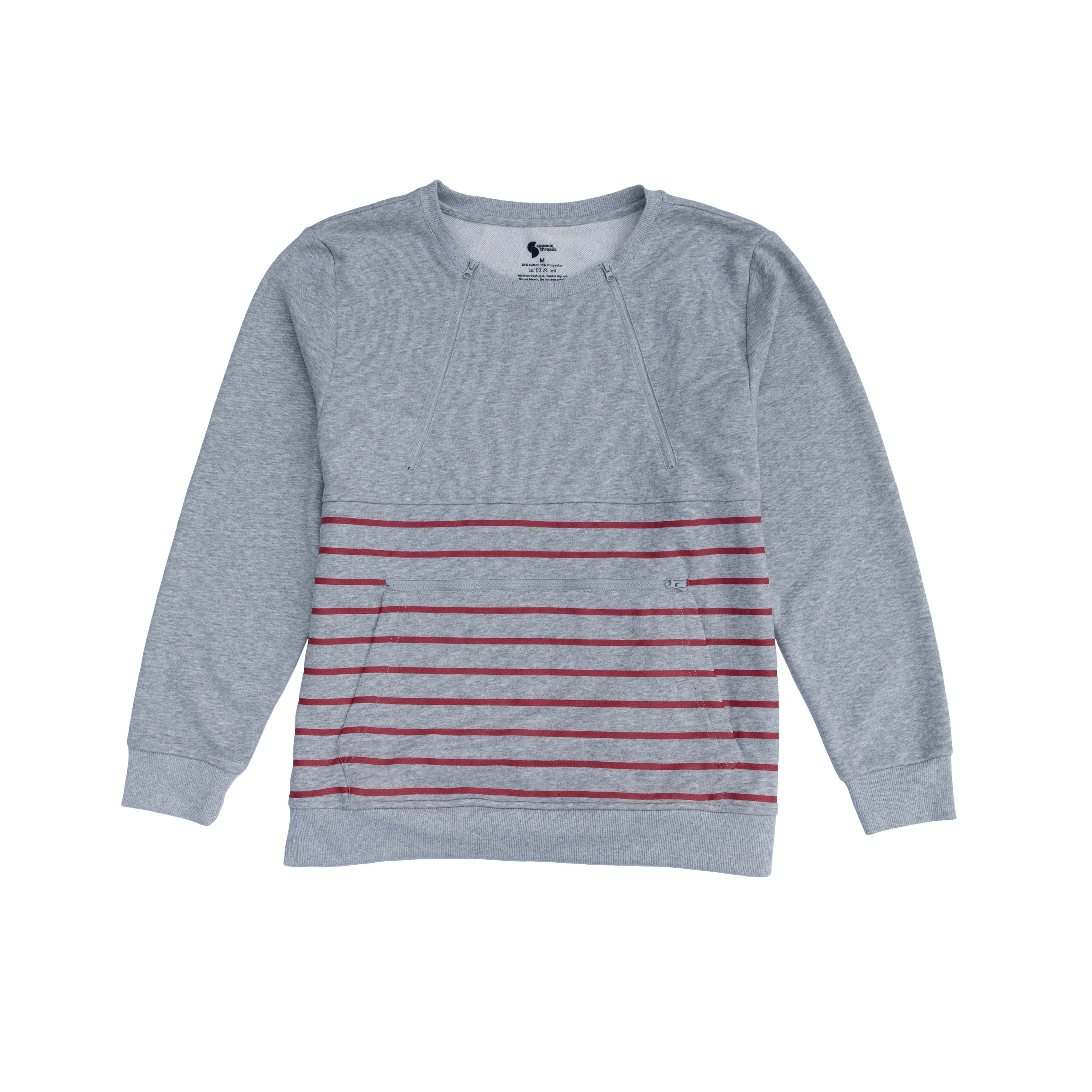 Hotham Red Stripe Cotton Sweatshirt