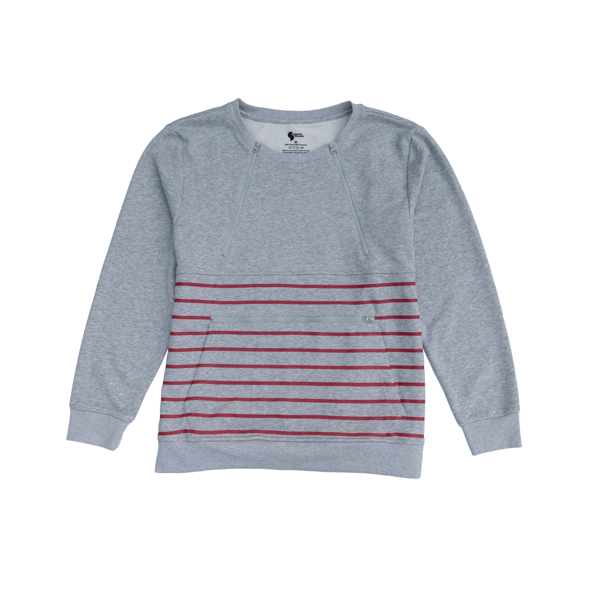 Flat of Stripe Zip Access Sweatshirt