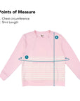 Measurement points for Adult Stripe Zip Access Sweatshirt