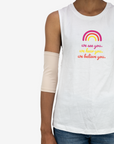 Beige Support Sleeve shown on model