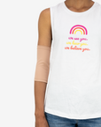 Tan Support Sleeve shown on model