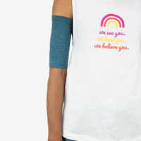 Teal Support Sleeve shown on model